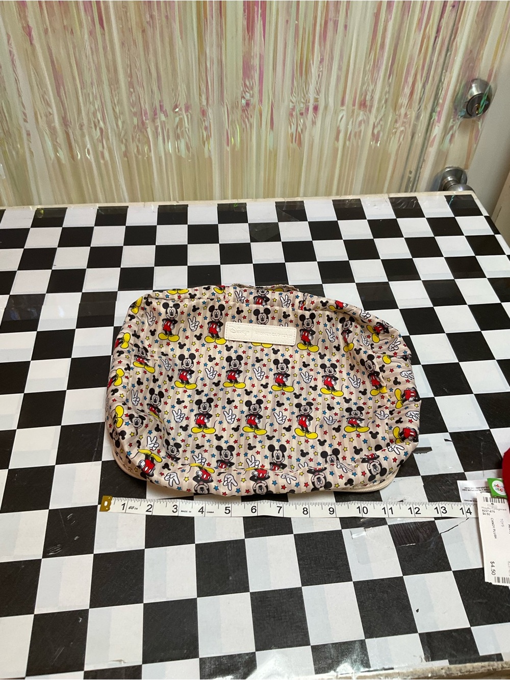 Stoney Clover Lane Beige Cosmetic Pouch with Mickey Print